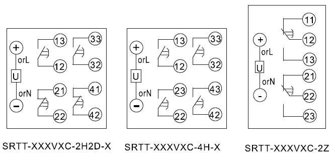 SRTT-220VAC-2H2D-D內部接線圖