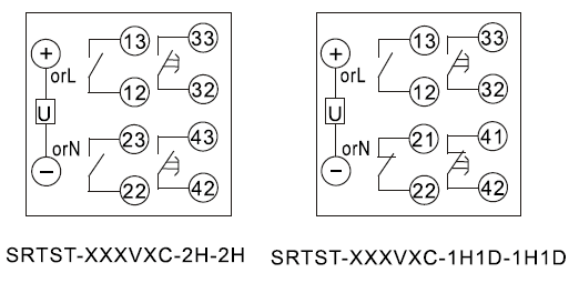 SRTST-110VDC-1H1D-1H1D-C內部接線圖